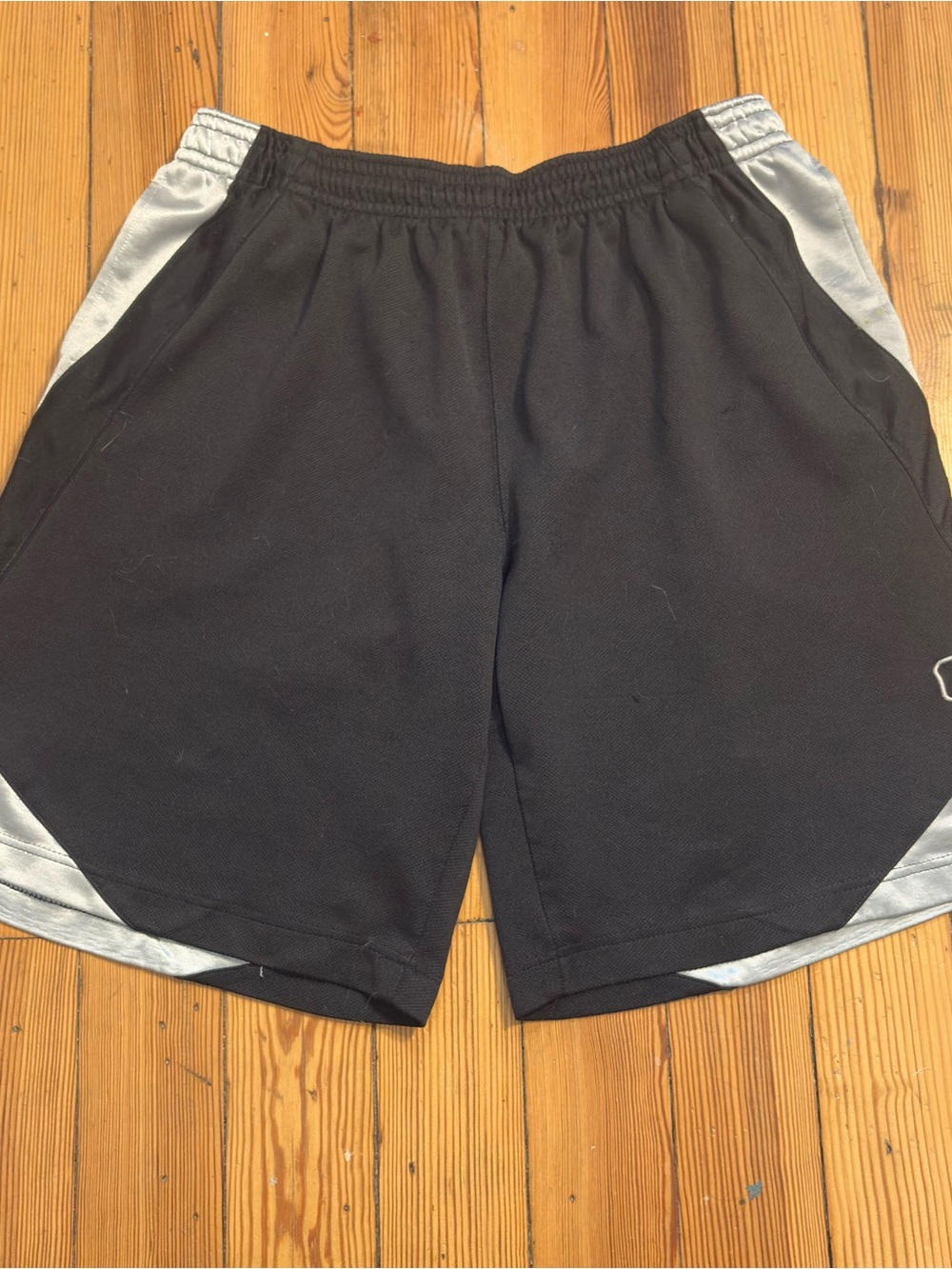 Men's Black Athletic Shorts with Gray Trim